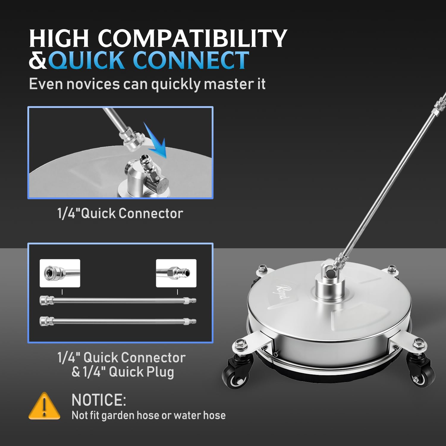 RAYNEL included accessories laid out for quick setup and maintenance convenience