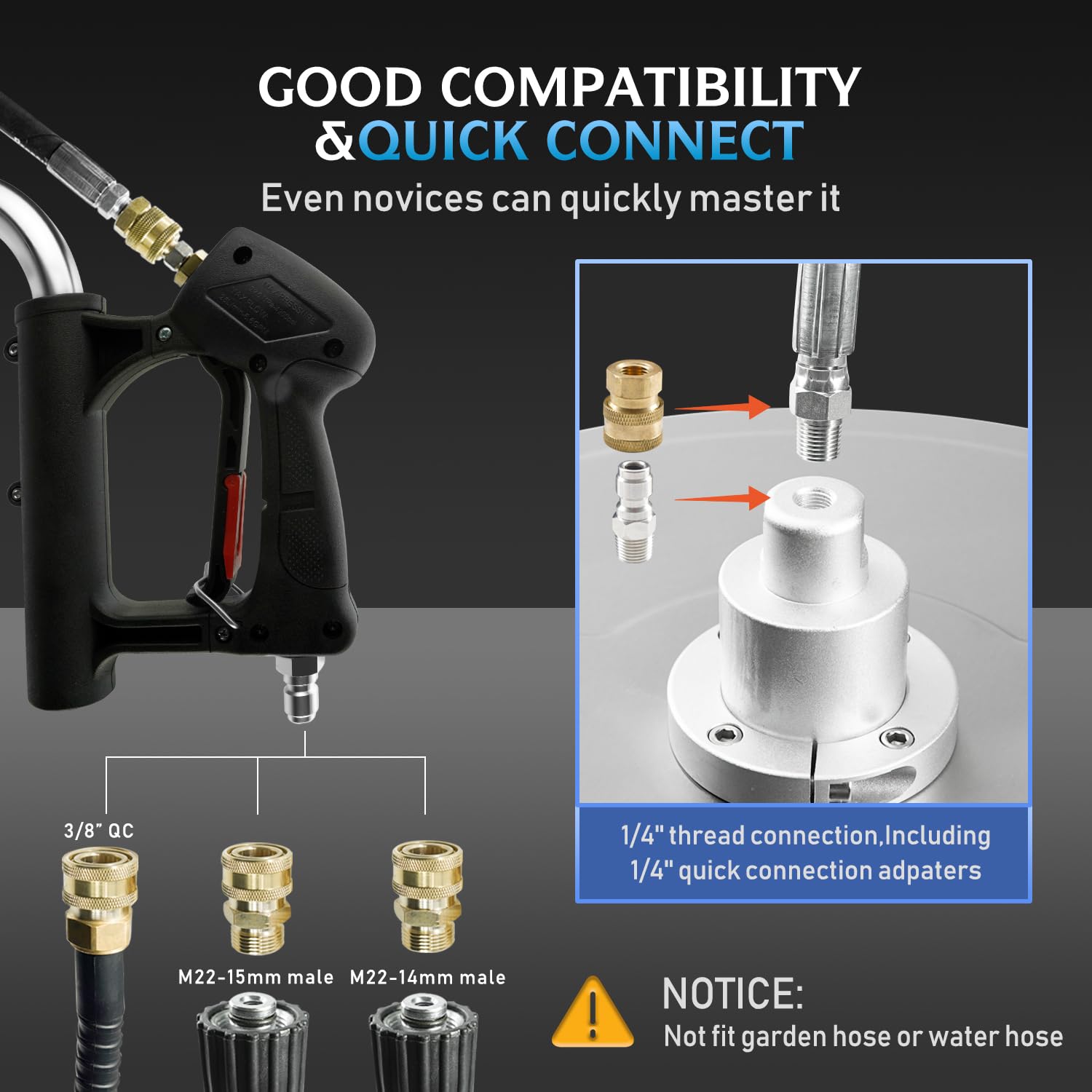 RAYNEL nozzle and jet close-up showing dual spinning jets for even cleaning