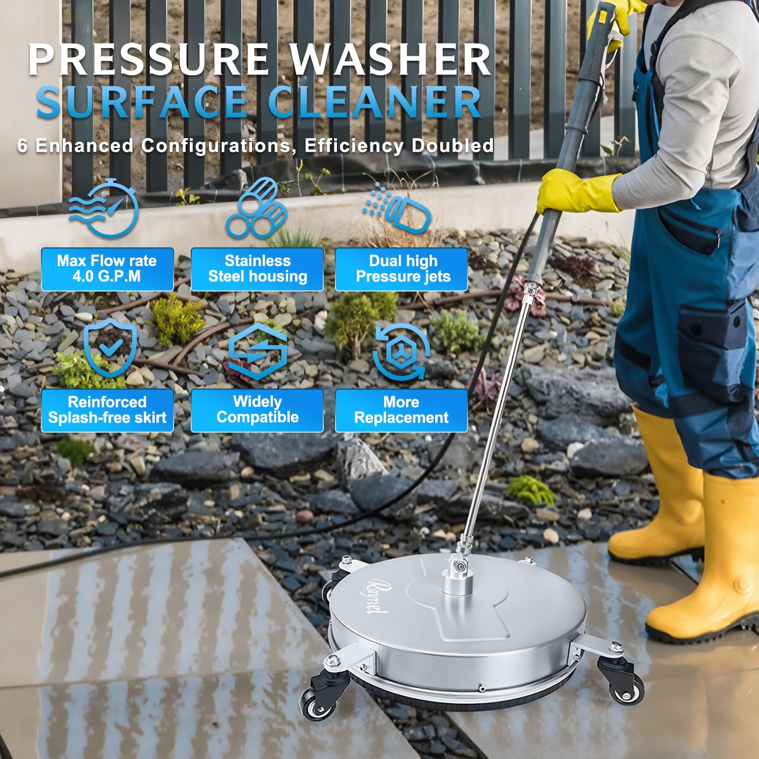 RAYNEL stainless steel deck close-up showing corrosion-resistant finish for long life