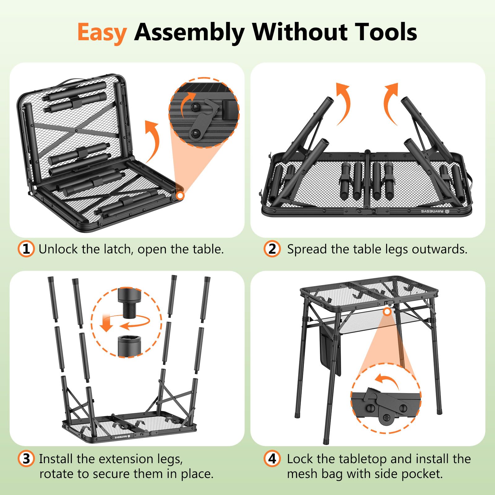 Raynesys accessory mesh bag and hook organizing utensils and condiments