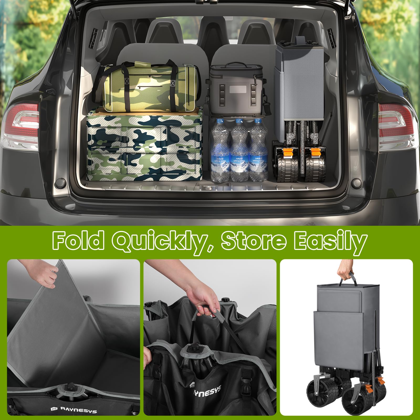 Raynesys fabric interior detail showing durable, washable 600D protection