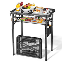 Raynesys front packaged table showing compact storage and portability