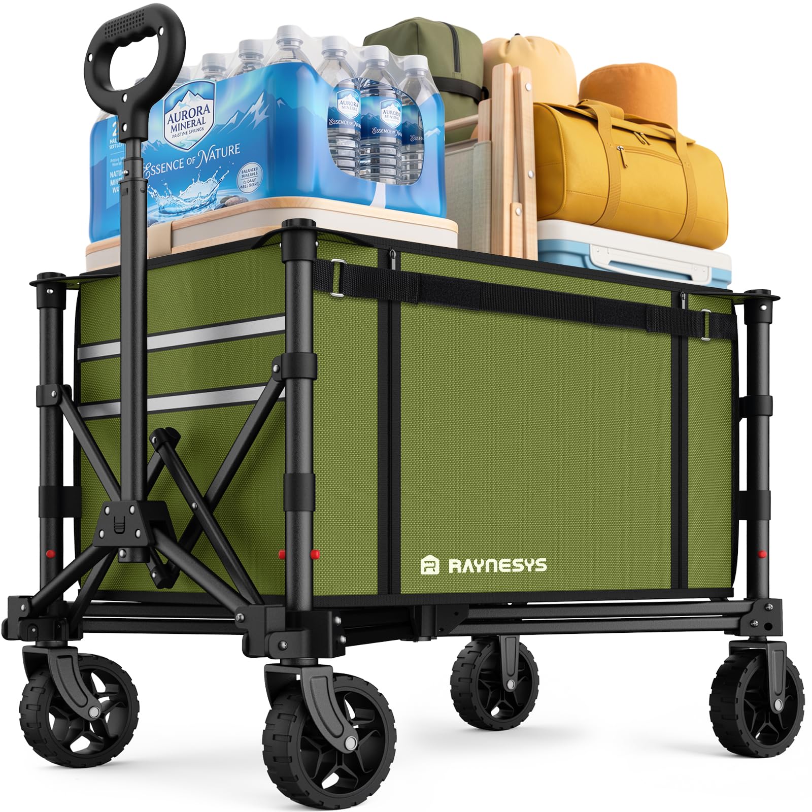 Raynesys front view open showing roomy 120L capacity and easy loading benefit