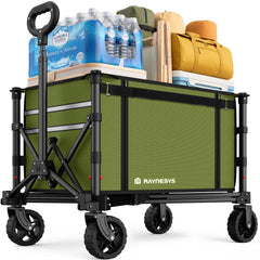 Raynesys front view open showing roomy 120L capacity and easy loading benefit