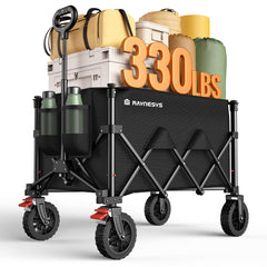 Raynesys front view folded wagon showing compact storage benefit