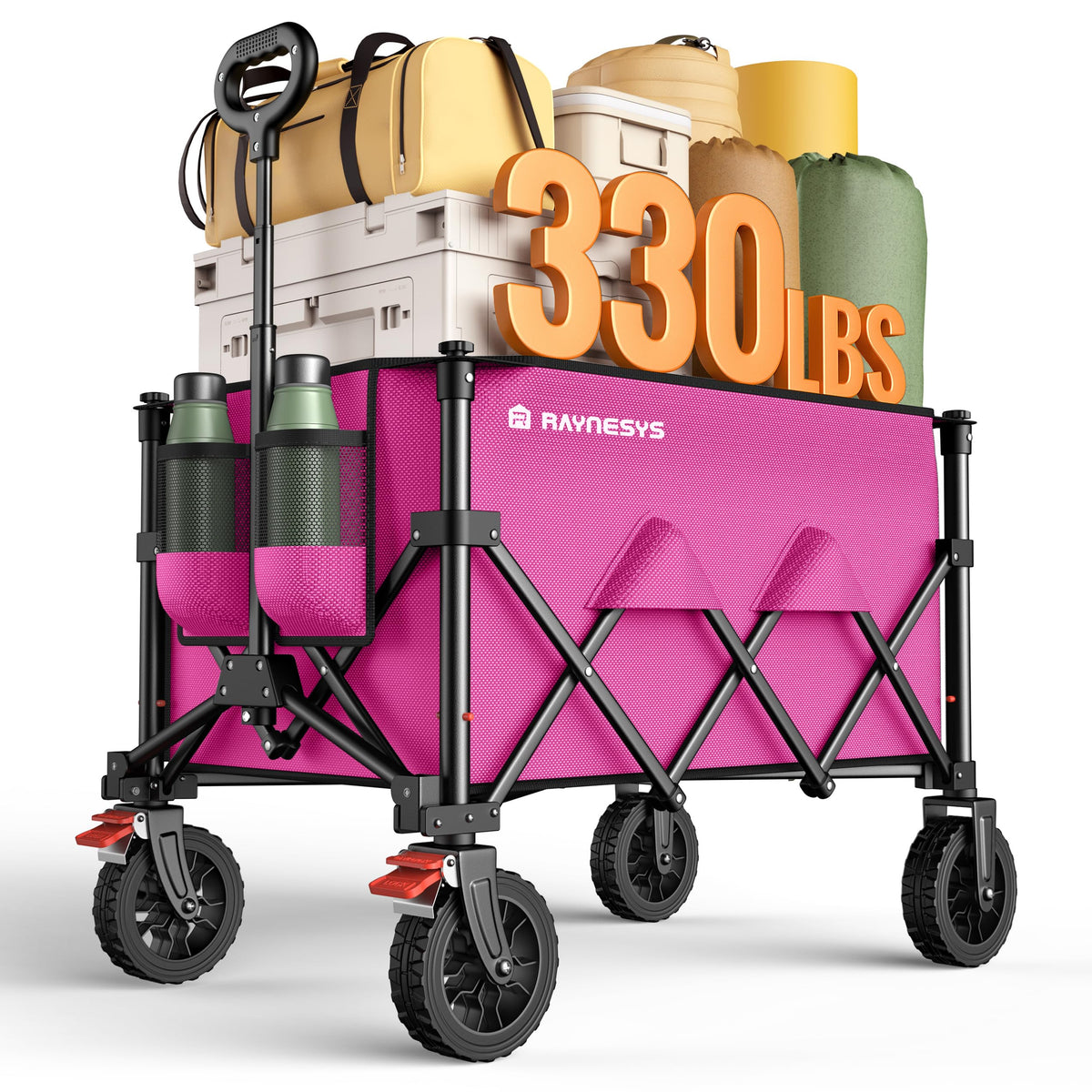 Raynesys front view of wagon showing large 180L capacity and sturdy build