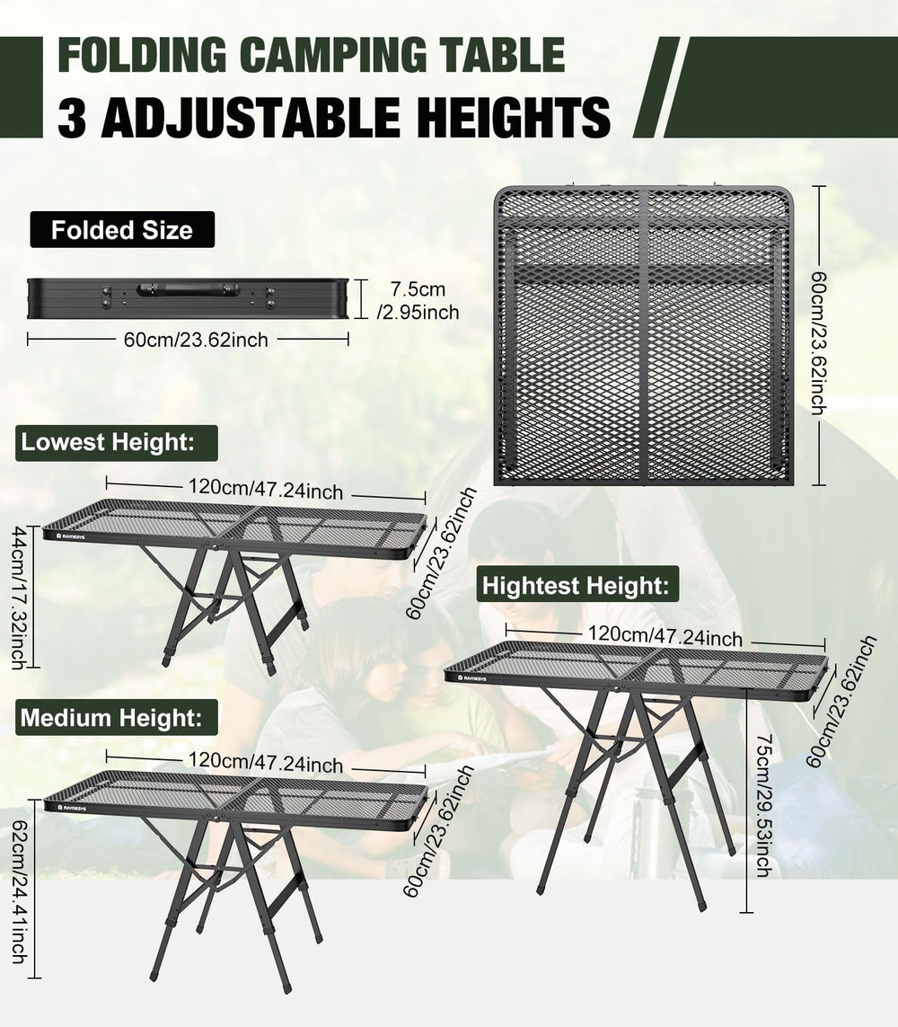 raynesys table in use at a campsite BBQ for reliable outdoor prep