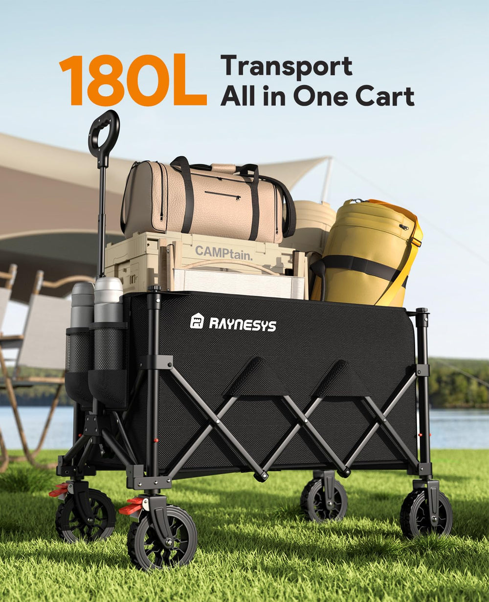 Raynesys side profile open wagon displaying roomy 180L capacity