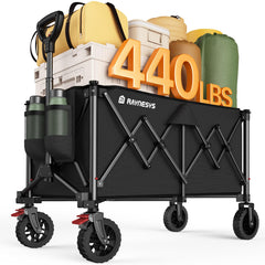 Raynesys wagon front view showing full 200L capacity and sturdy frame benefit