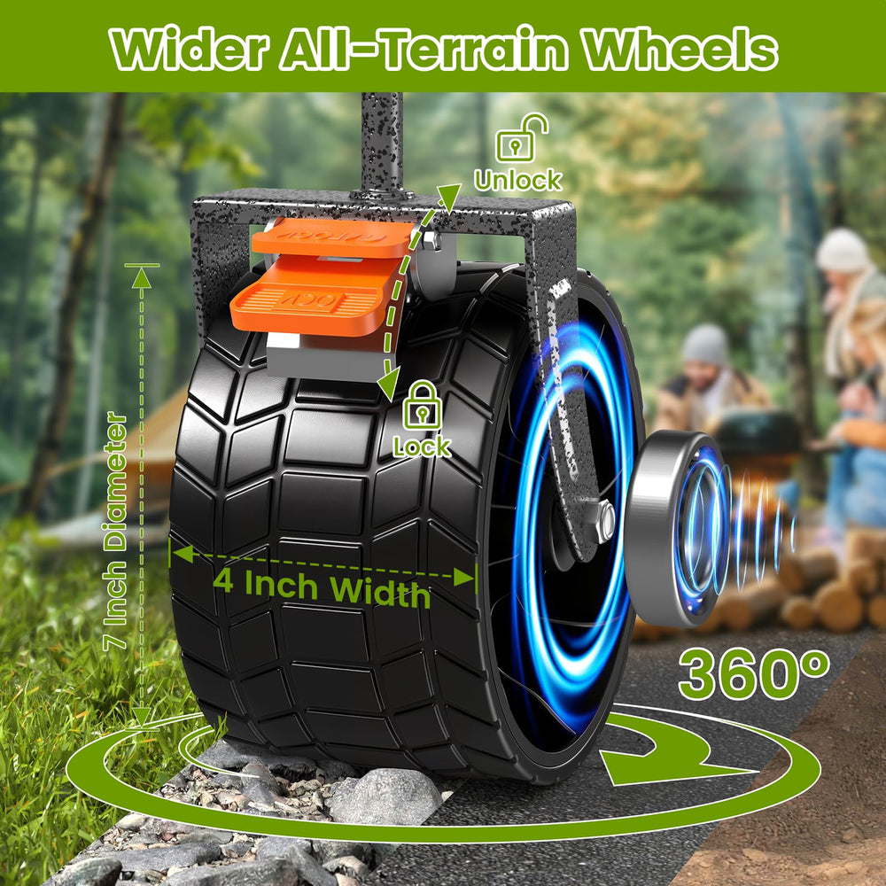 Raynesys wheel close-up showing all-terrain tread for smooth rolling