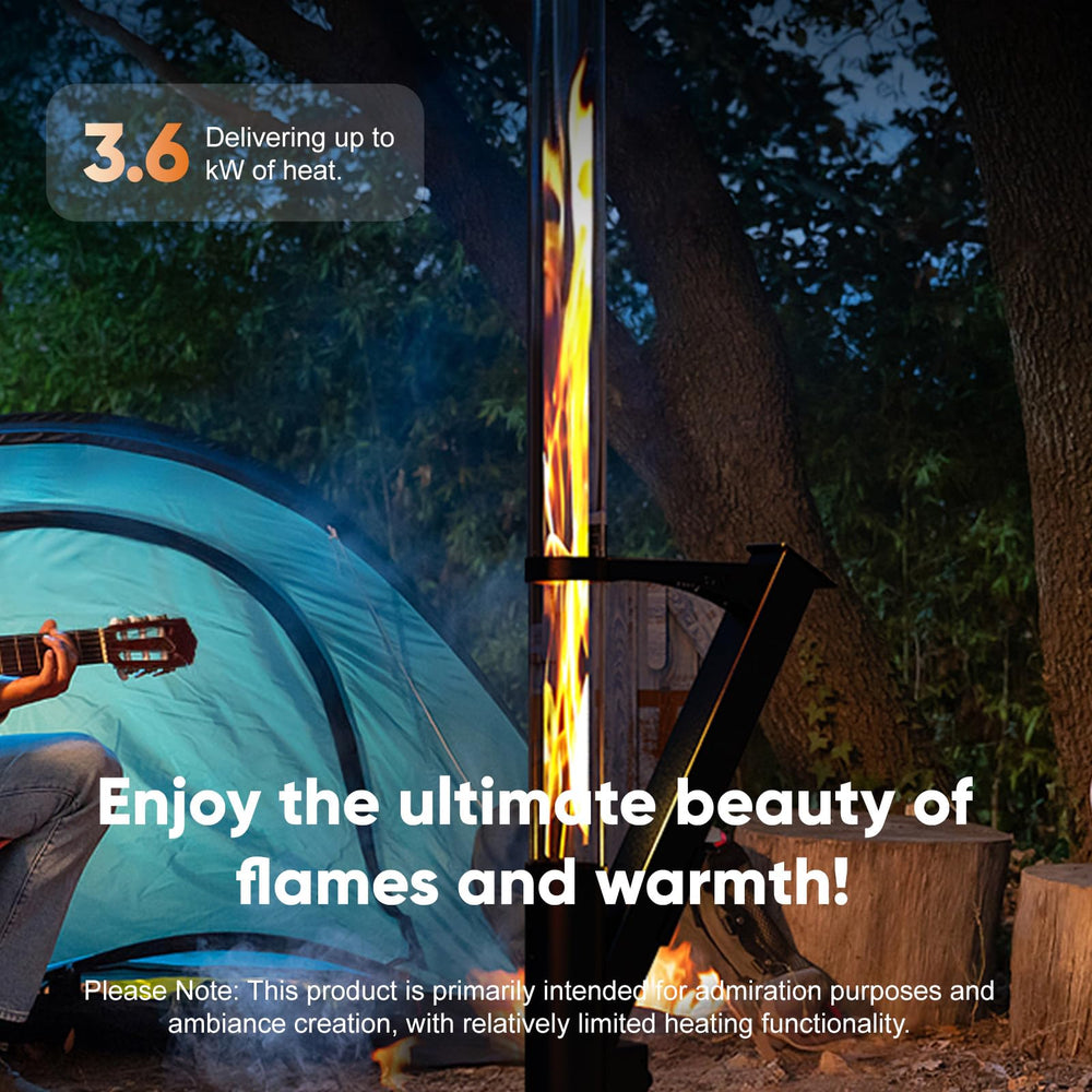 Rayzi transparent glass tube detail revealing clear flame view and safety benefit