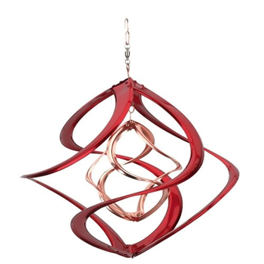 RCS Gifts Cosmix front view showing red and copper helices for dynamic garden focal point