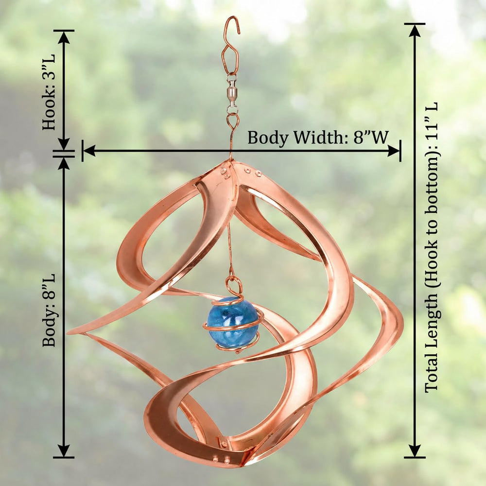RCS Gifts Cosmix hanging in garden on porch, offers movement and visual interest