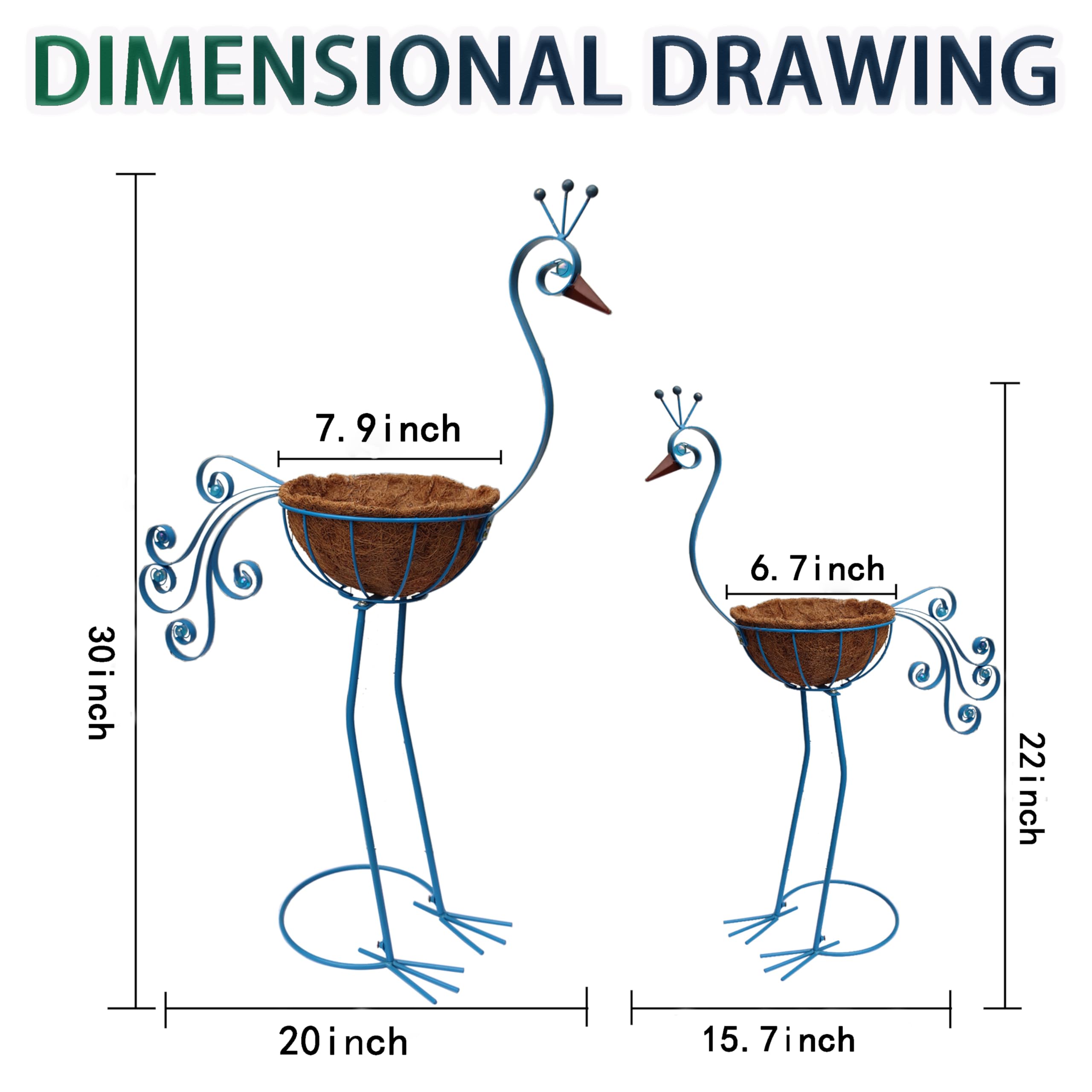 RCTTICUU two planters side-by-side size comparison illustrating small and large display options