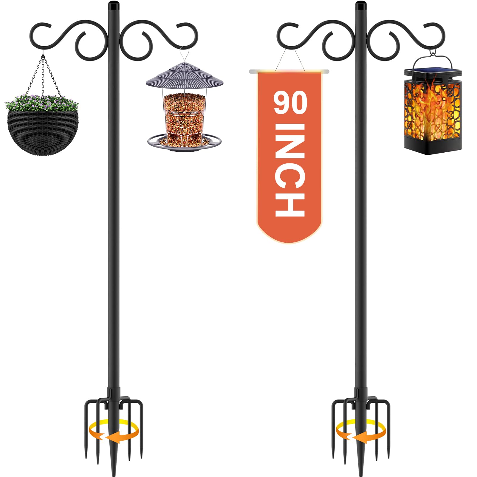 RCUICA front view showing both 90-inch double shepherd hook poles and stability