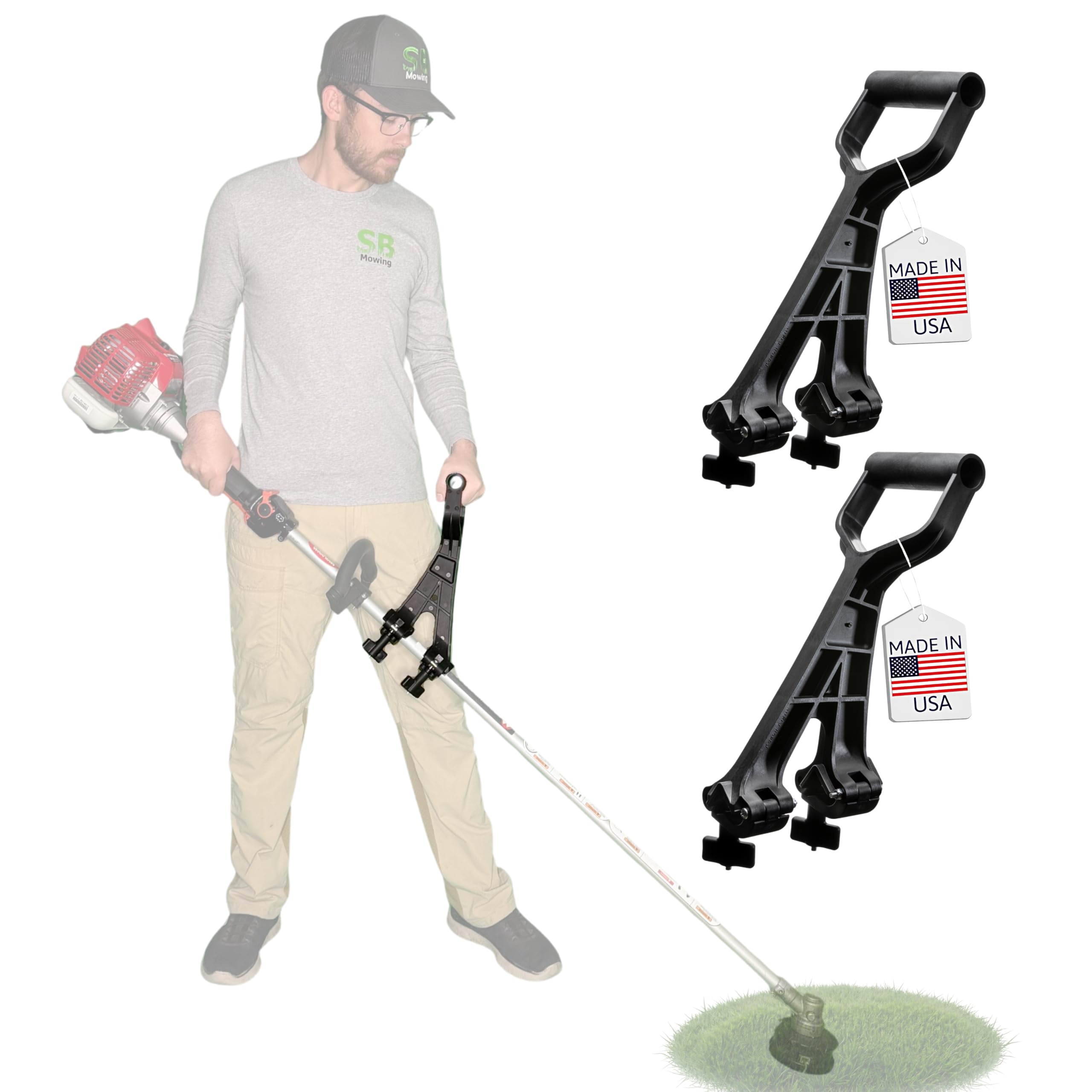 Reach Right front view of handle attachment showing brand and ergonomic benefit