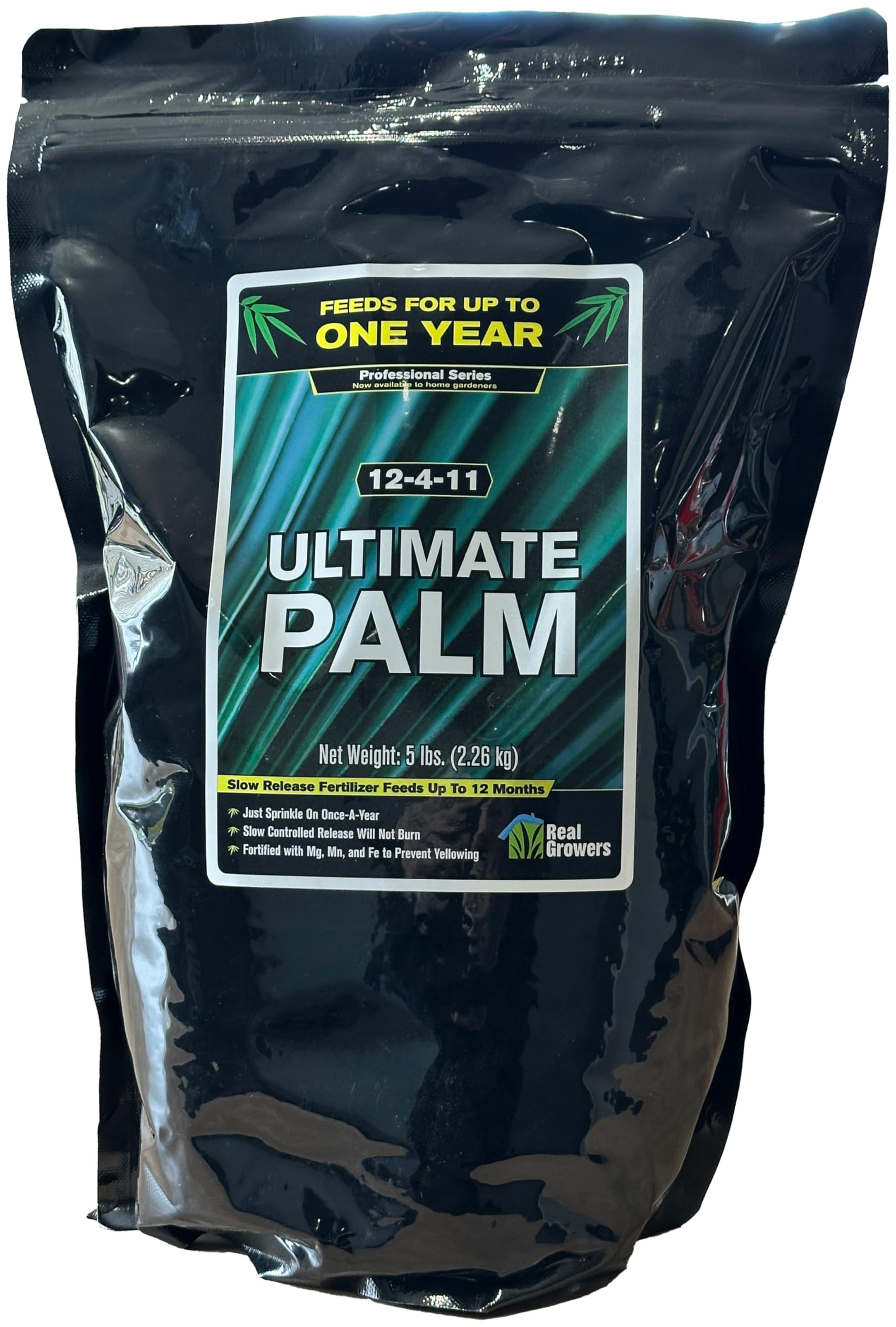 Real Growers front packaging showing 5 lb bag and benefits