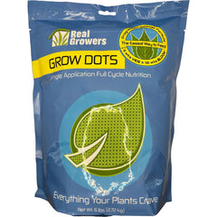 Real Growers front packaging showing 6lb bulk and programmed-release benefits