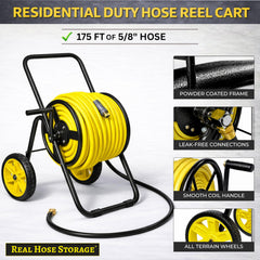 Real Hose Storage close-up of powder-coated frame for rust resistance
