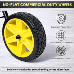 Real Hose Storage never-flat wheel and axle for smooth mobility benefit