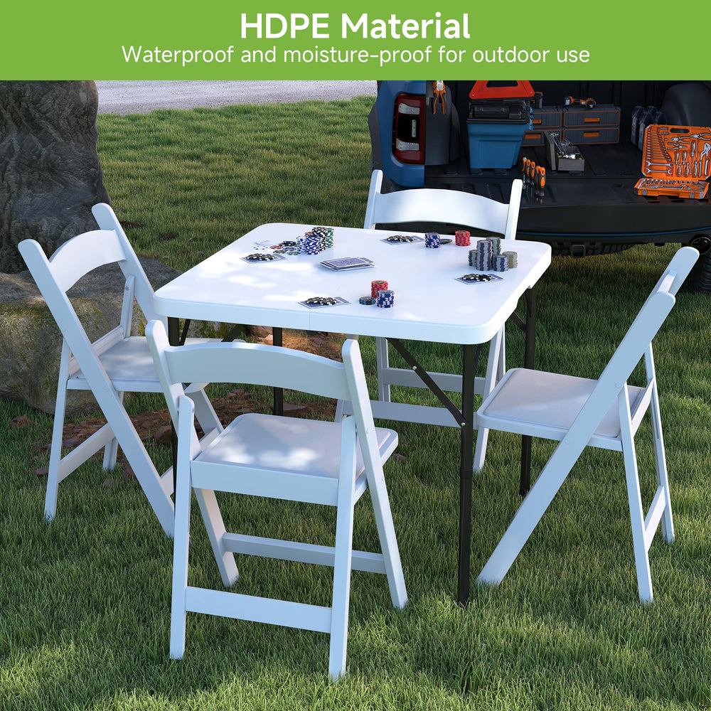 Real Relax table in backyard BBQ demonstrating outdoor versatility