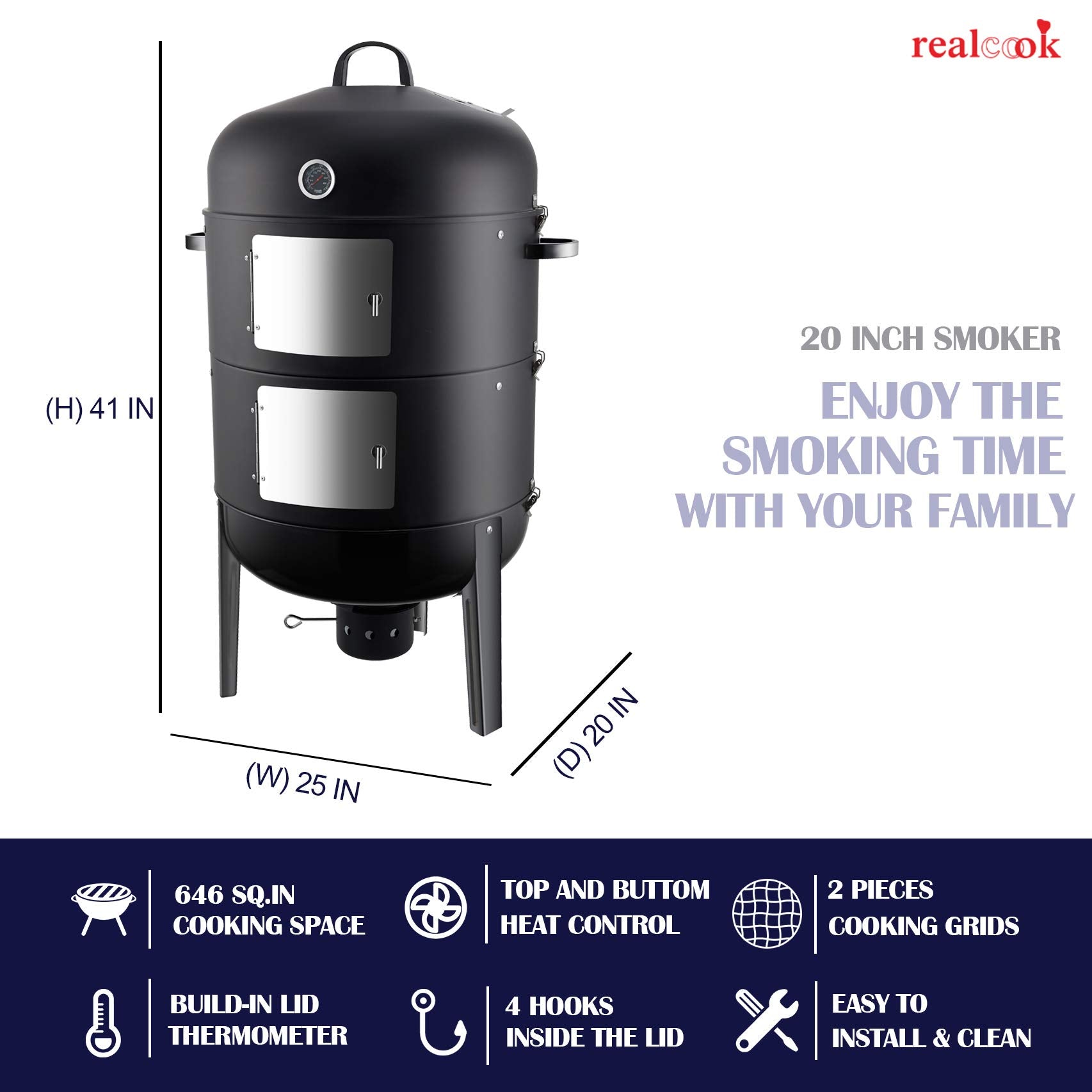 Realcook ash collector and bottom damper detail enabling easy temperature control benefit