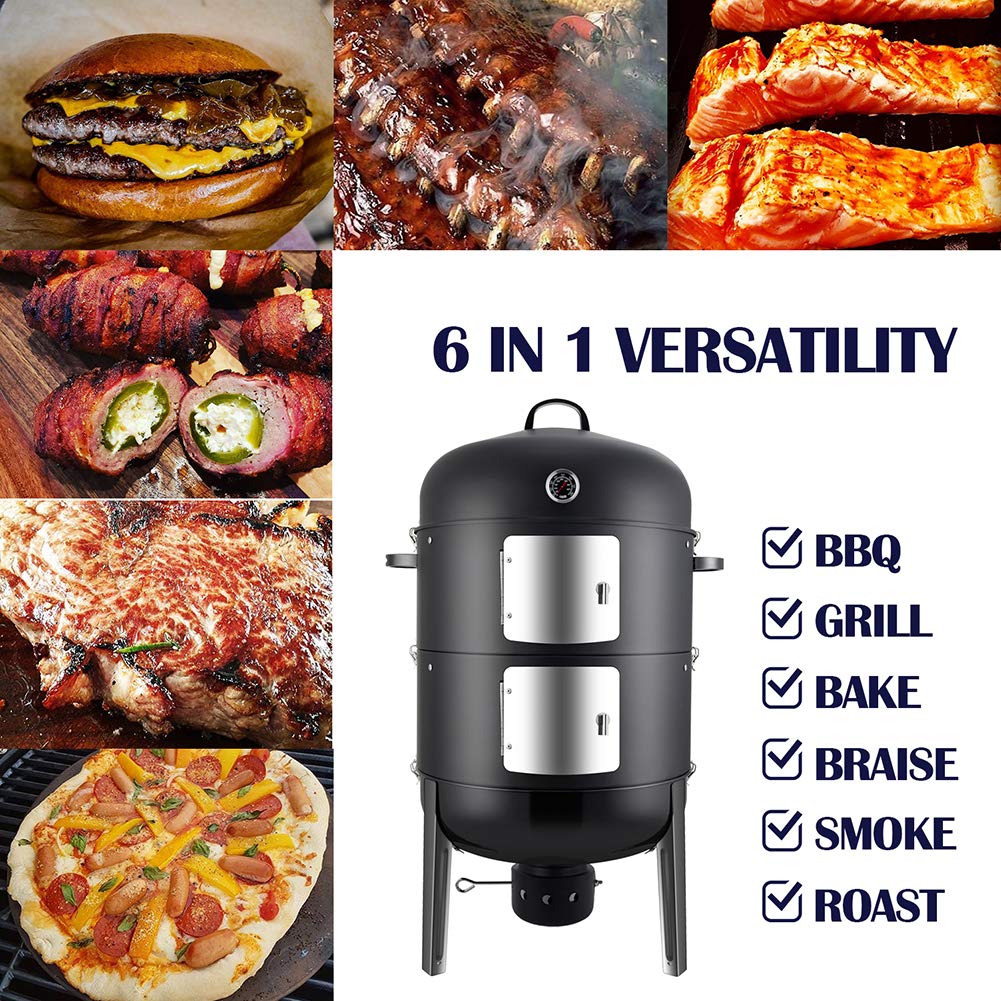 Realcook smoker in backyard cookout scene illustrating group-capacity cooking and social benefits