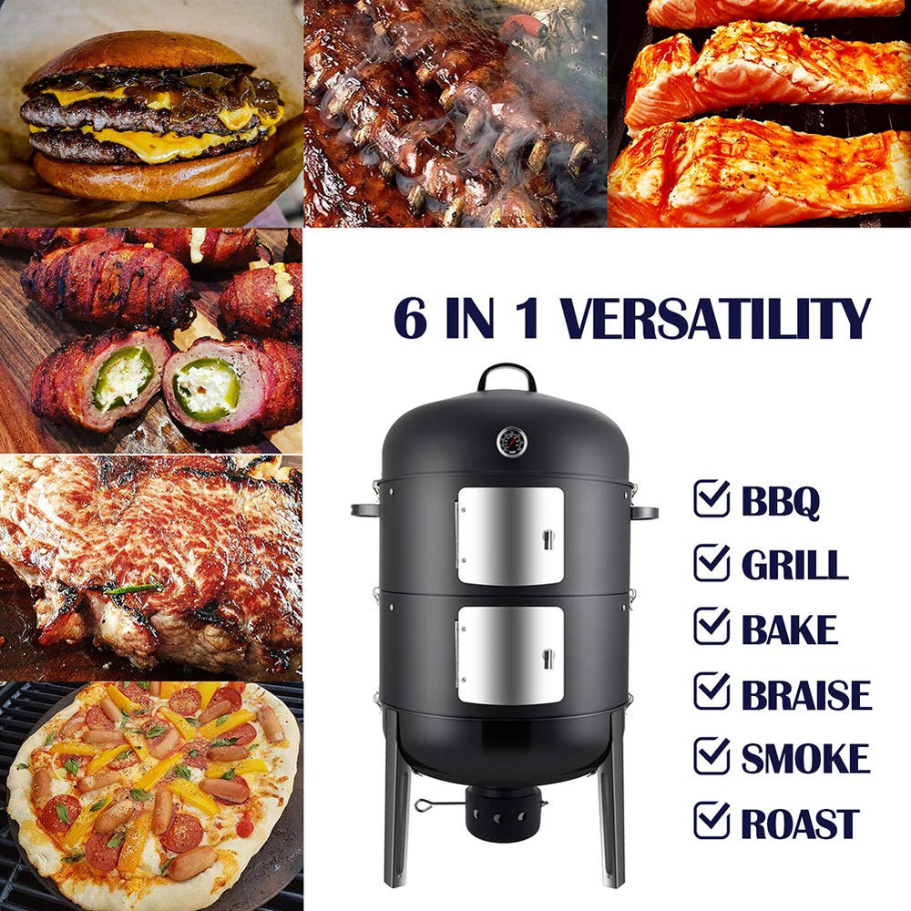 Realcook smoker in backyard cookout scene illustrating group-capacity cooking and social benefits