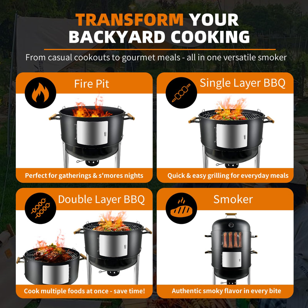 Realcook assembled in a backyard setting for portable outdoor cooking benefit