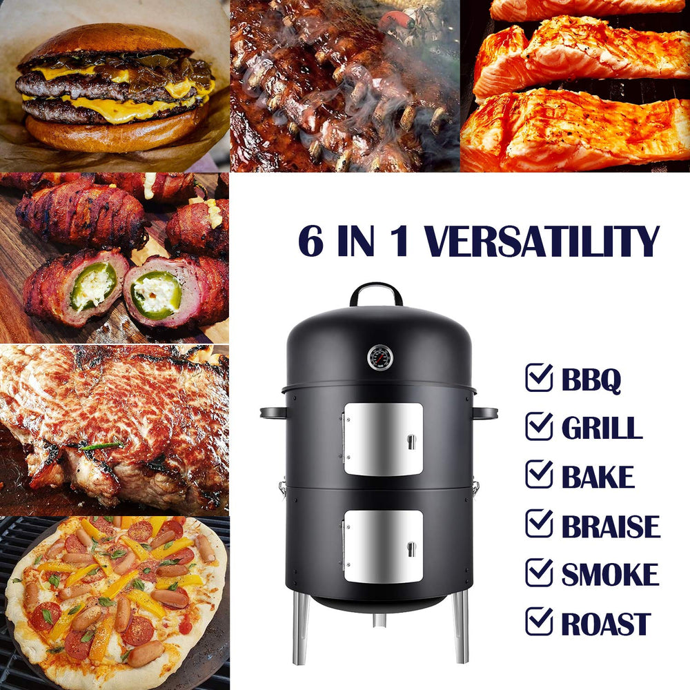Realcook cooked ribs and chicken on grates illustrating the 453 square inches capacity
