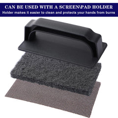 Reallnaive cleaning screen detail highlighting aluminum oxide mesh for efficient scrubbing