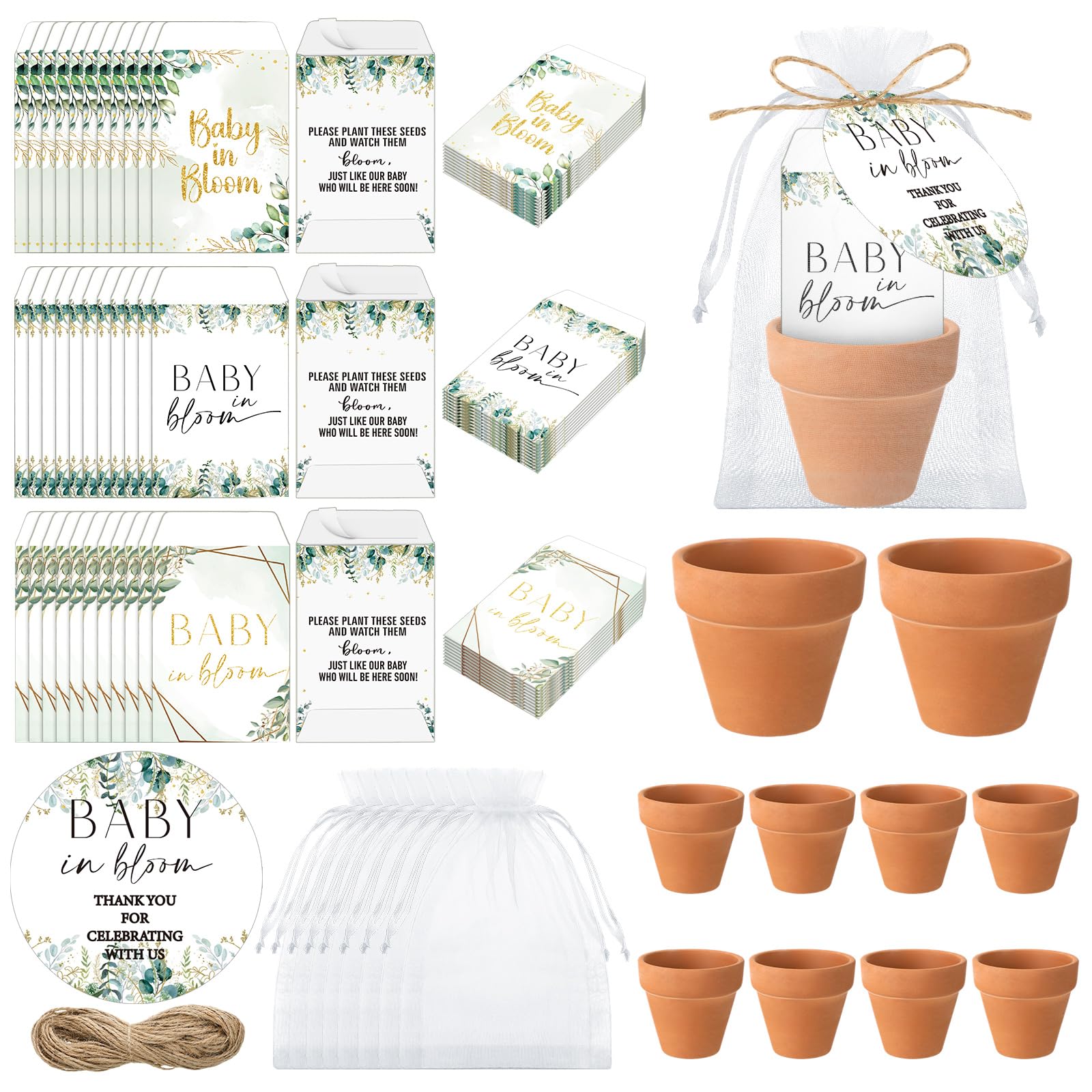 Reallnaive front packaging showing complete baby in bloom favor set and contents