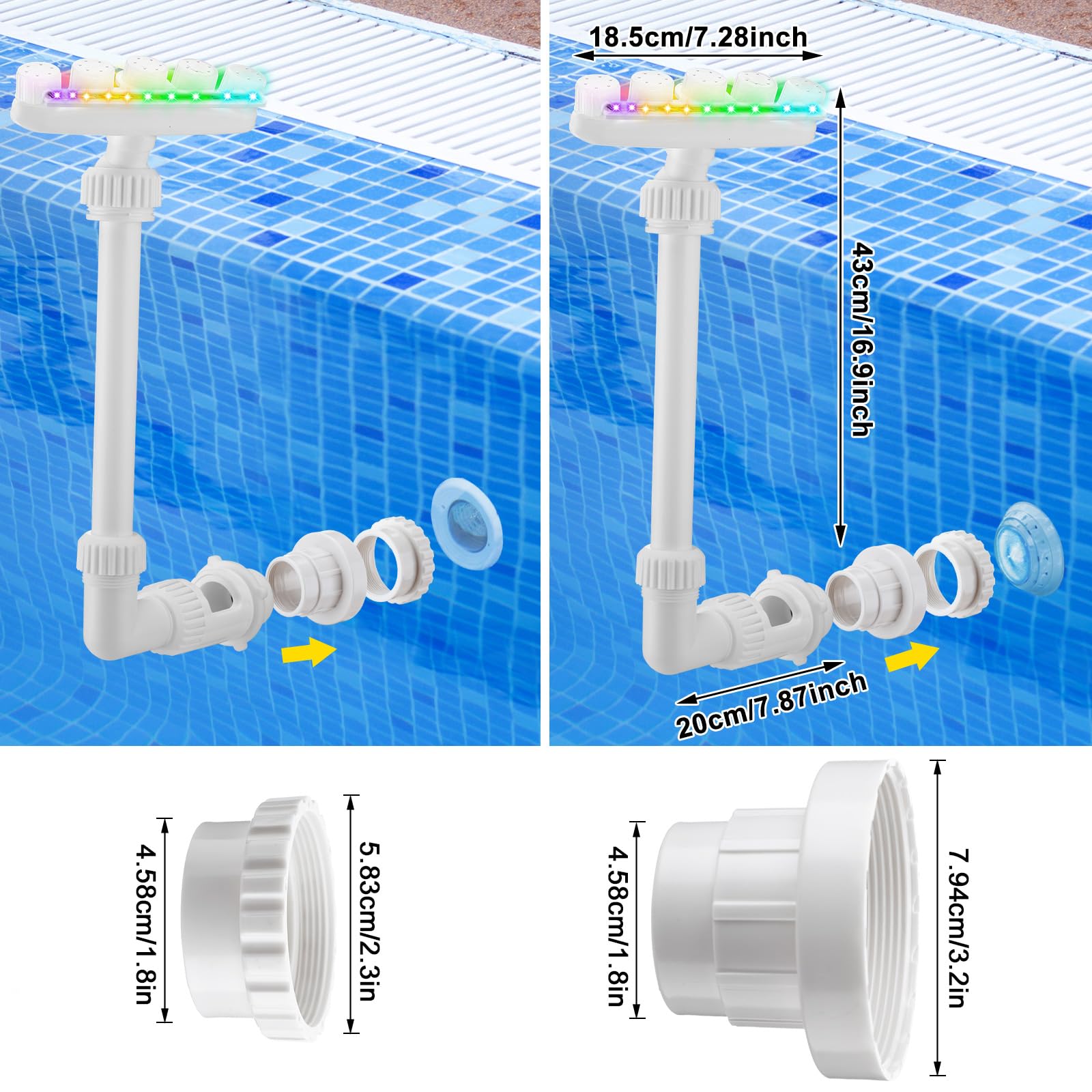 Reallnaive close-up of five interchangeable nozzles highlighting spray customization