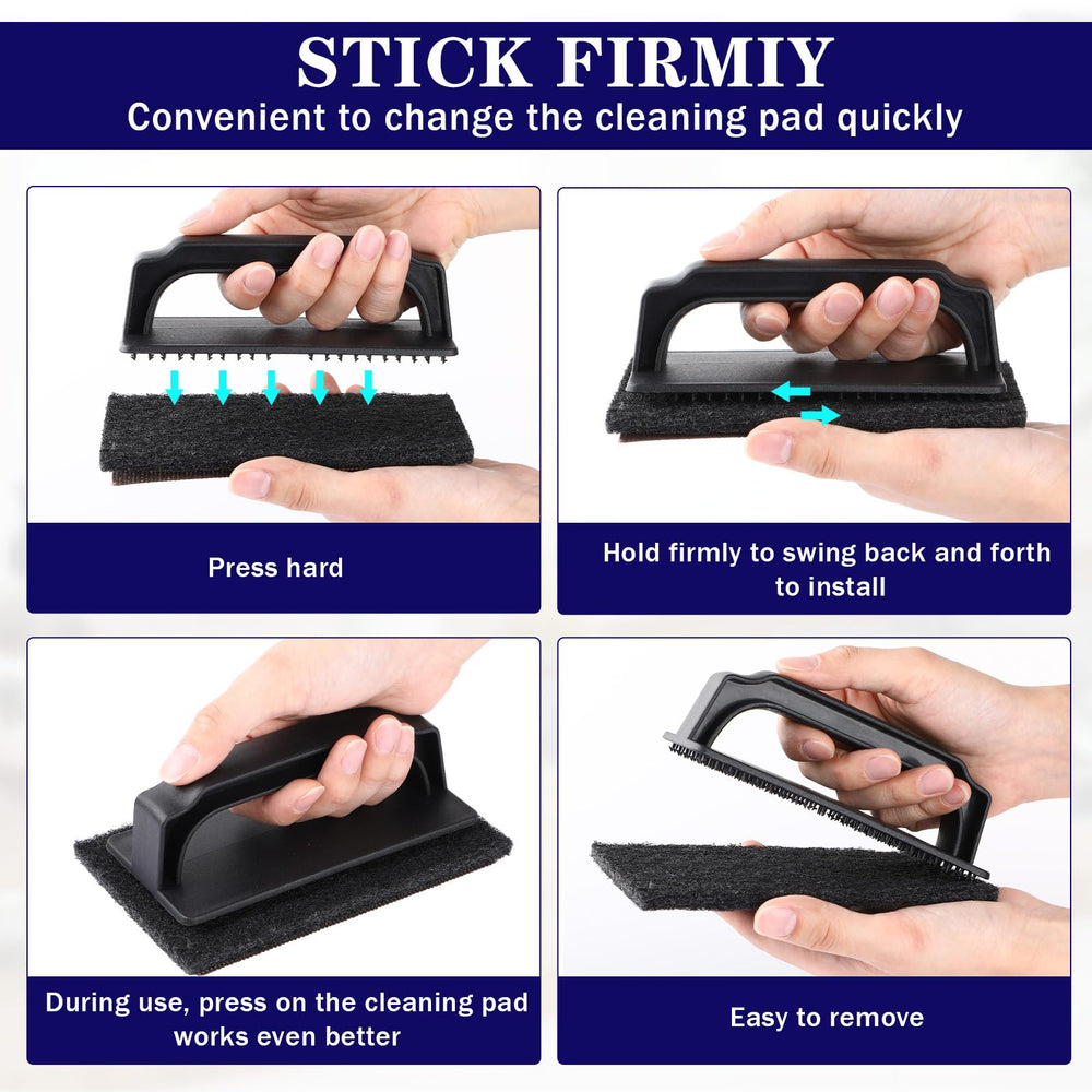 Reallnaive screen holder held in hand to show scale and secure pad fastening benefit