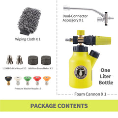 REALYOU foam cannon spraying foam on car for safe, efficient cleaning