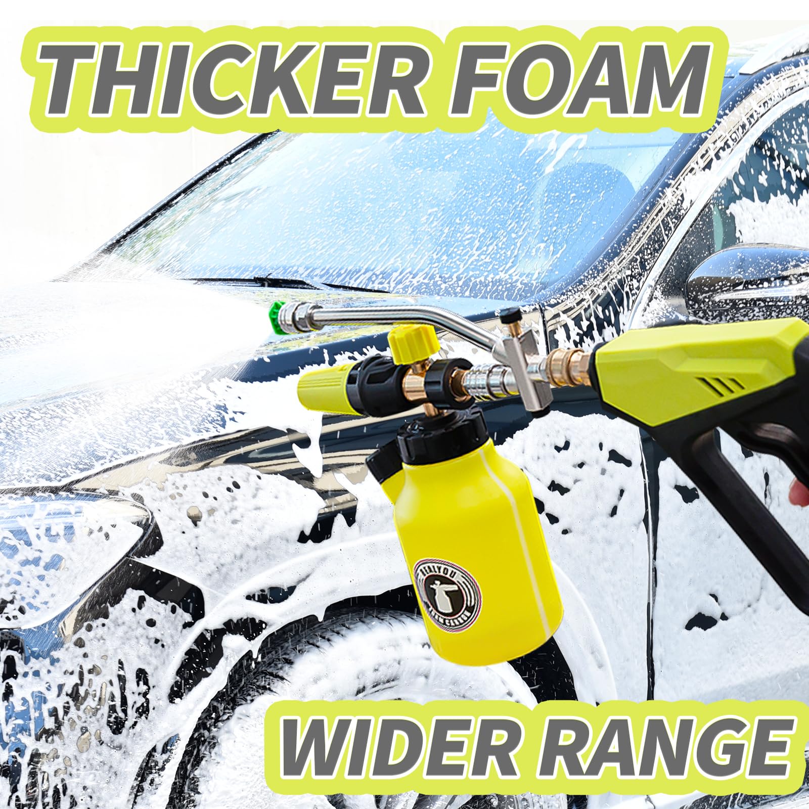 REALYOU foam cannon five nozzles laid out to show spray options and versatility