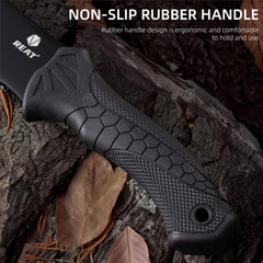 REAT machete blade edge detail highlighting 420 stainless steel durability benefit