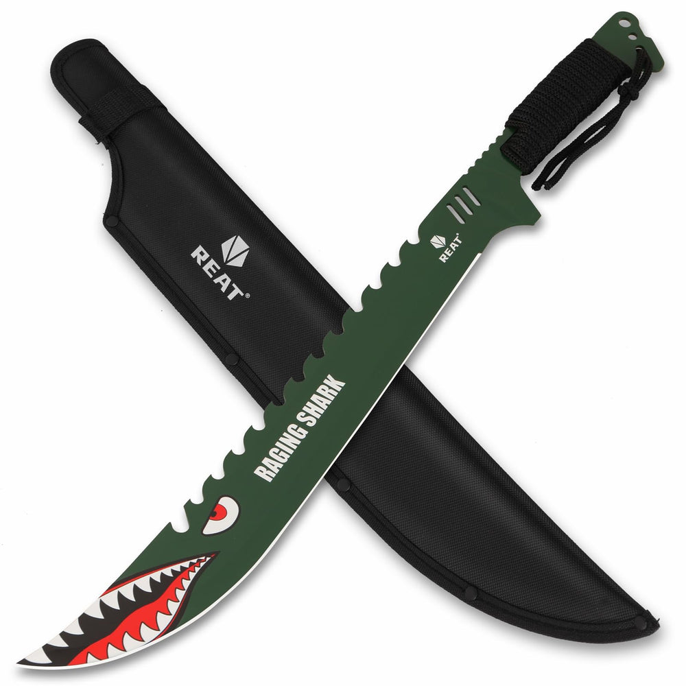 REAT machete front profile showing blade and shape for powerful cuts
