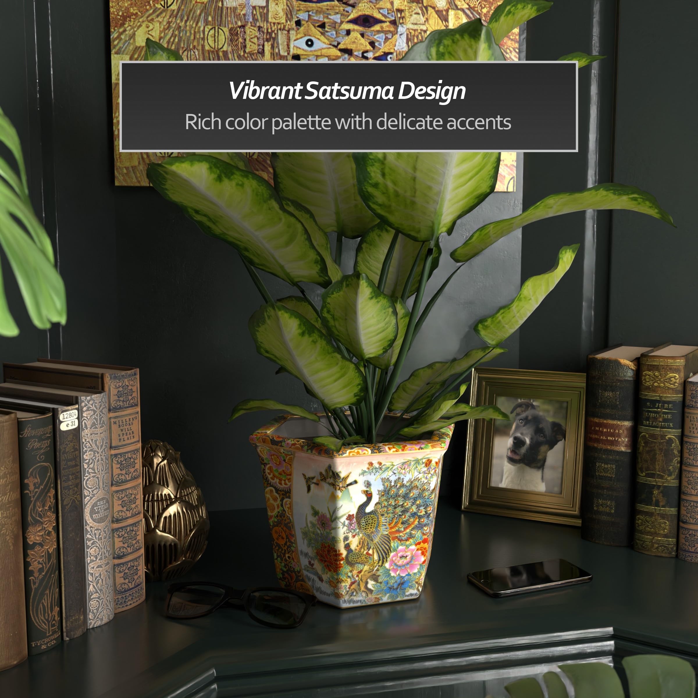 Red Lantern planted in use on shelf, demonstrates decorative and functional appeal