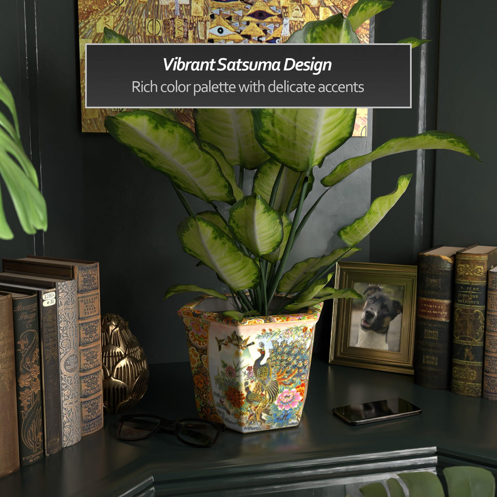 Red Lantern planted in use on shelf, demonstrates decorative and functional appeal