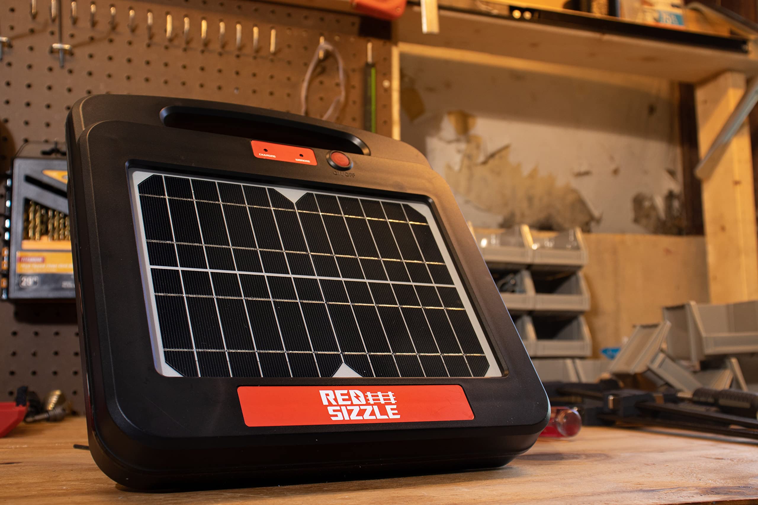 Red Sizzle solar panel close-up highlighting sun-powered operation and efficiency
