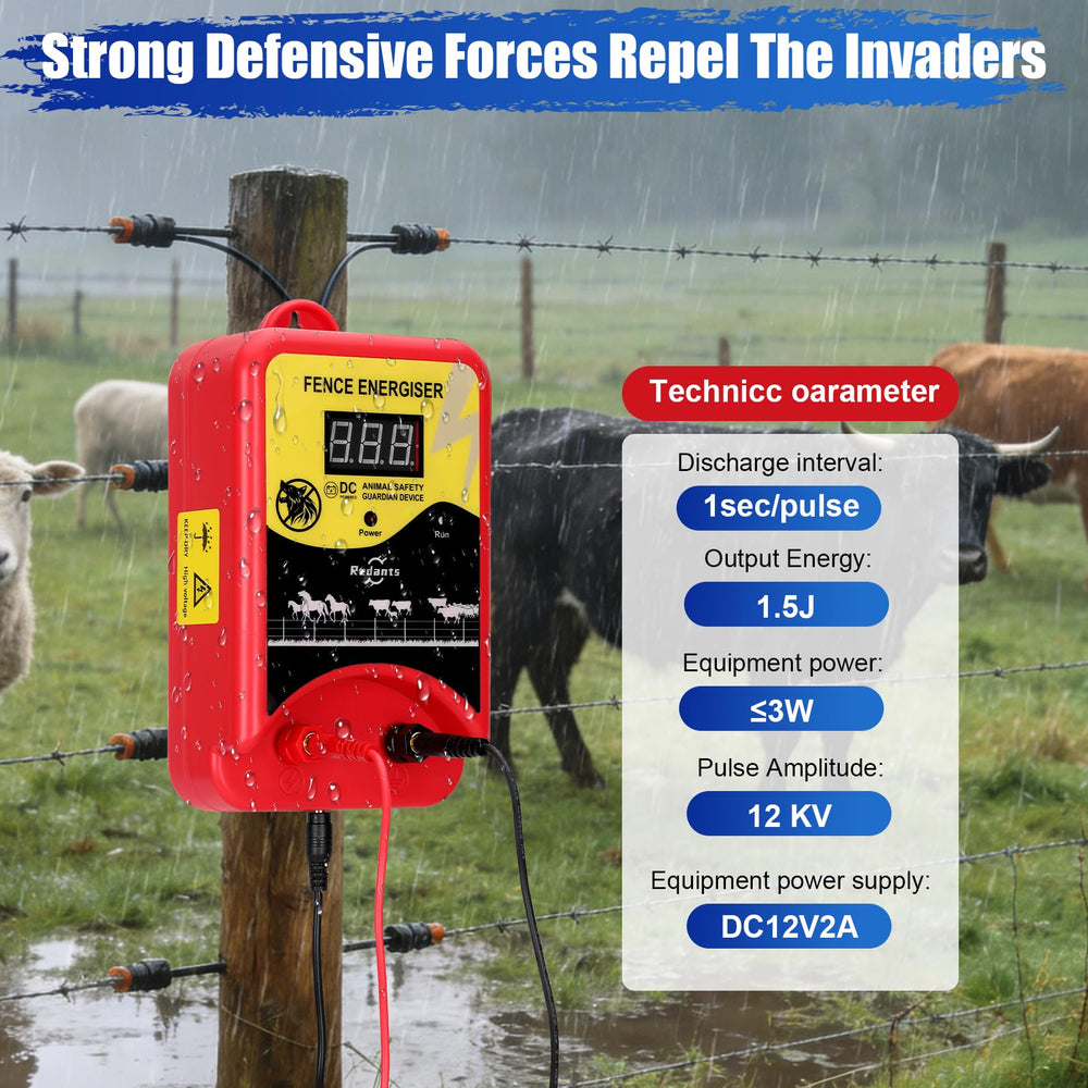 Redants grounding rod and energizer showing secure earth connection improves performance
