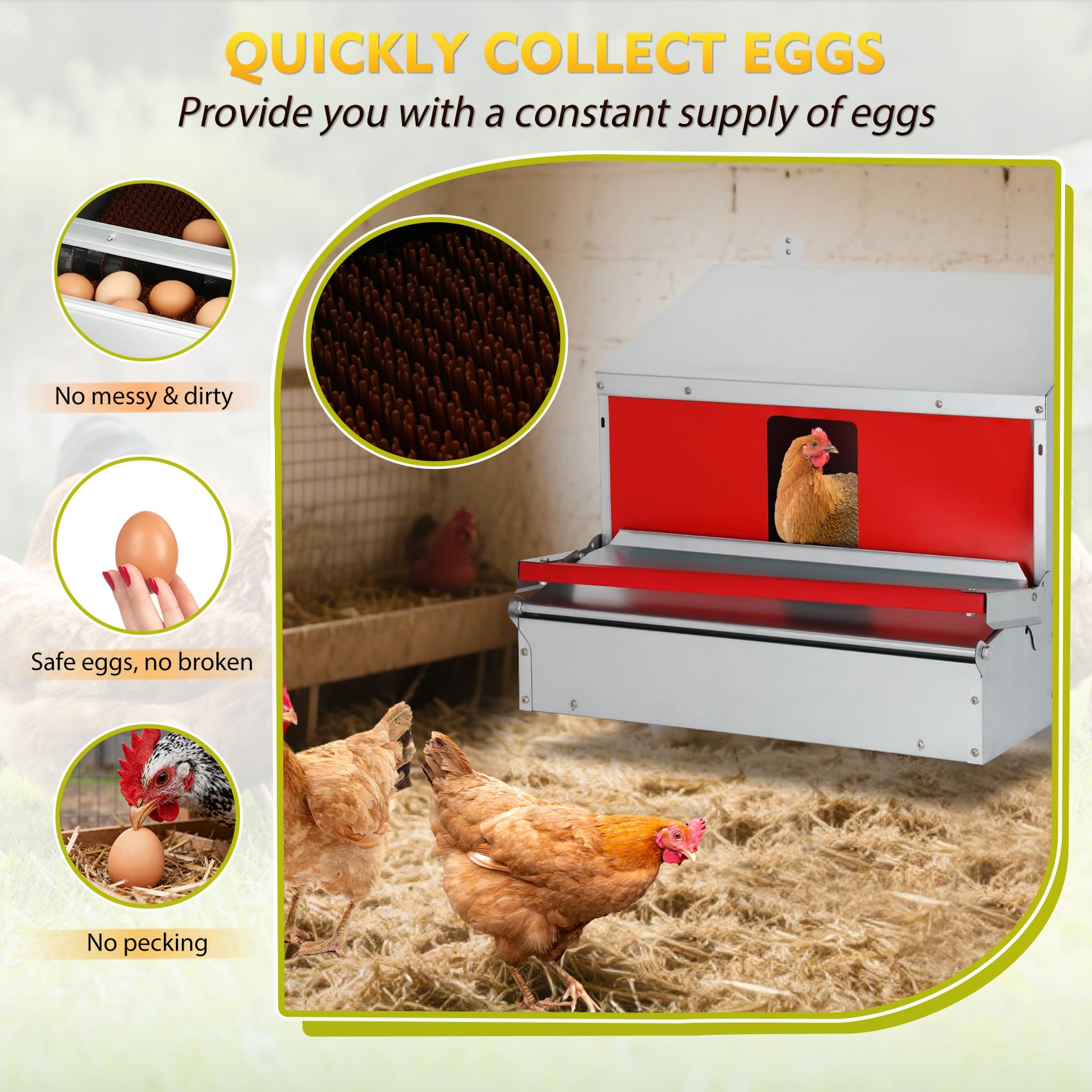 Redants mounted nesting box in coop setting demonstrating space‑saving installation and convenience