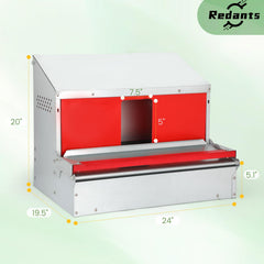 Redants rollaway tray detail capturing eggs safely in collection compartment to reduce breakage