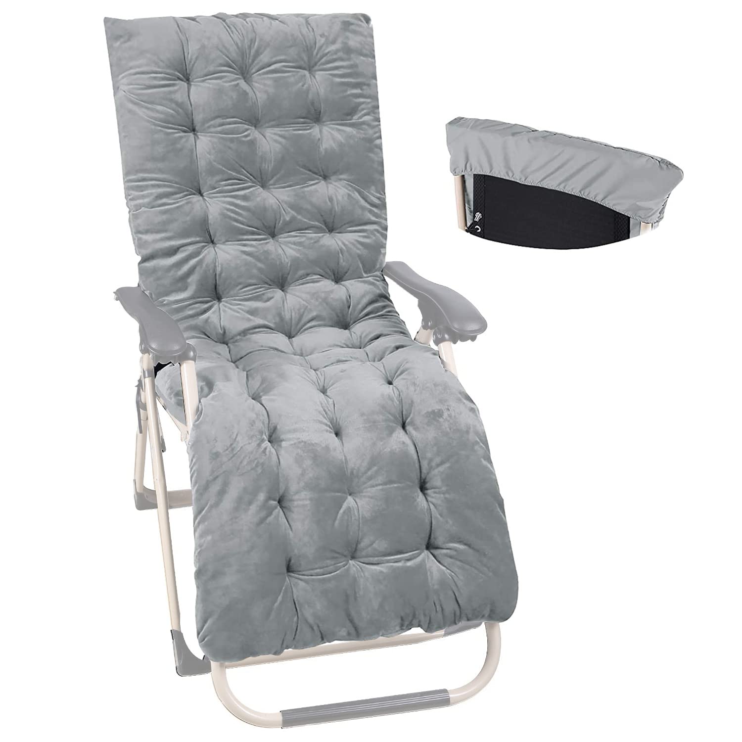REDCAMP front view of chaise cushion showing roomy surface and comfort