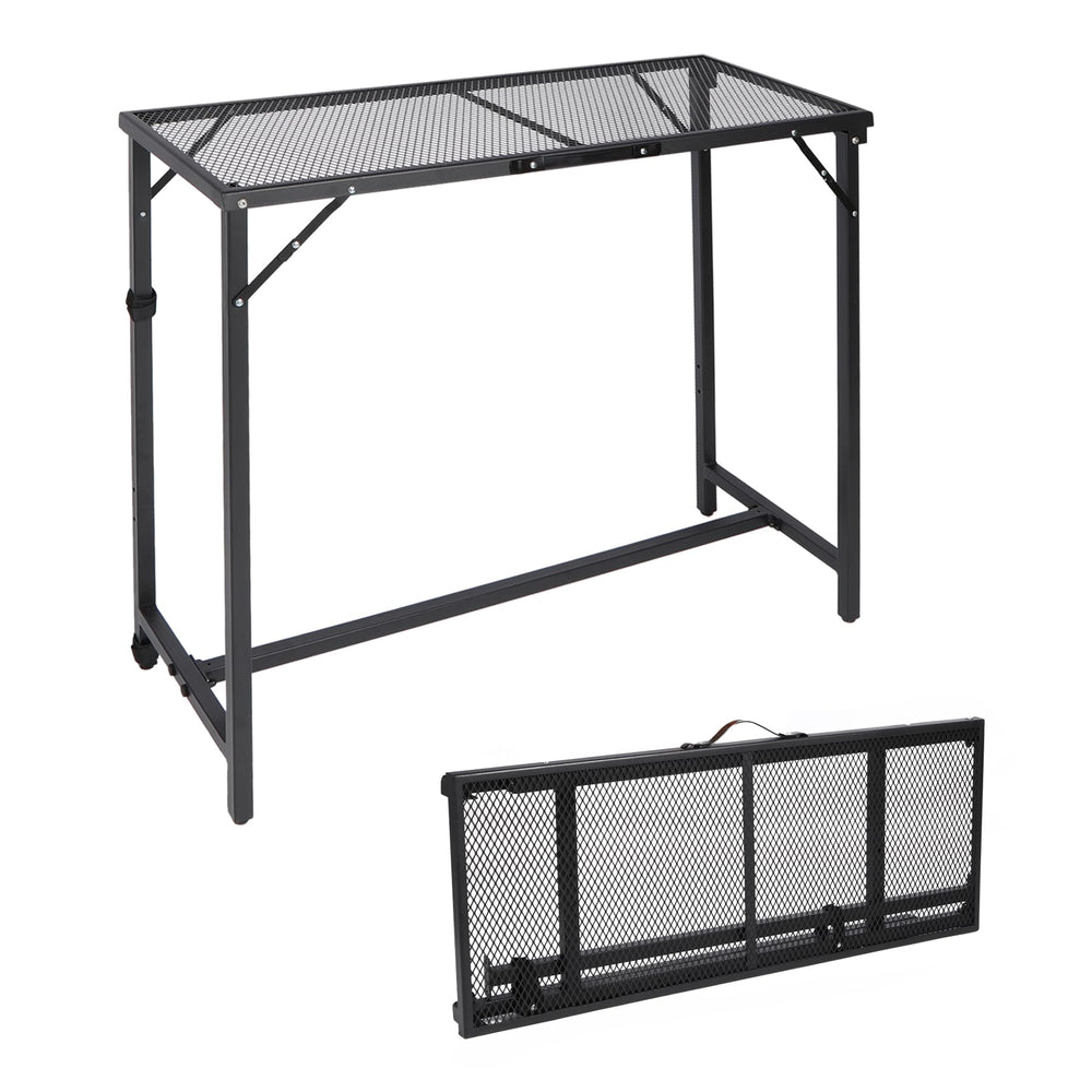 REDCAMP front view of patio bar table showing sturdy silhouette and modern look