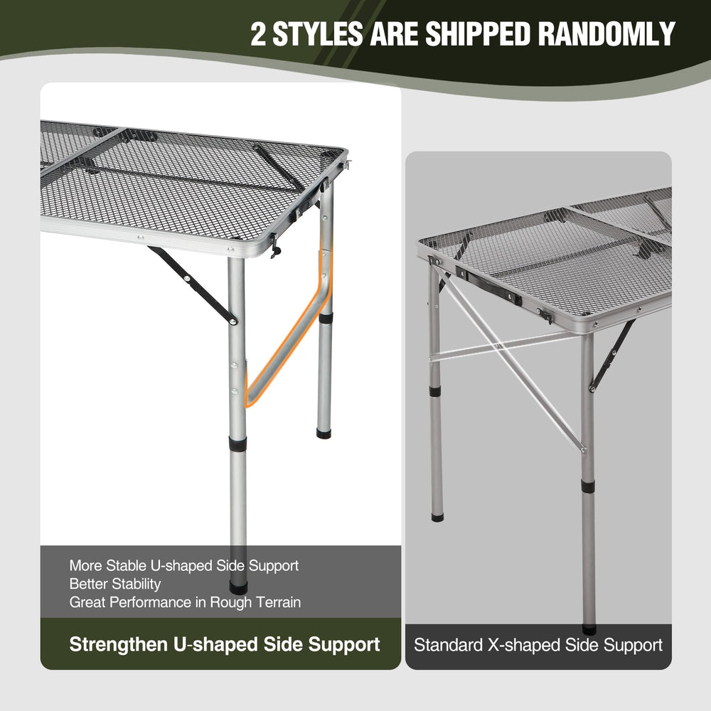 REDCAMP side table accessory attached to frame offering extra prep space