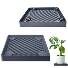 REDHUGO front view of gray square plant caddy showing clean modern look and stability