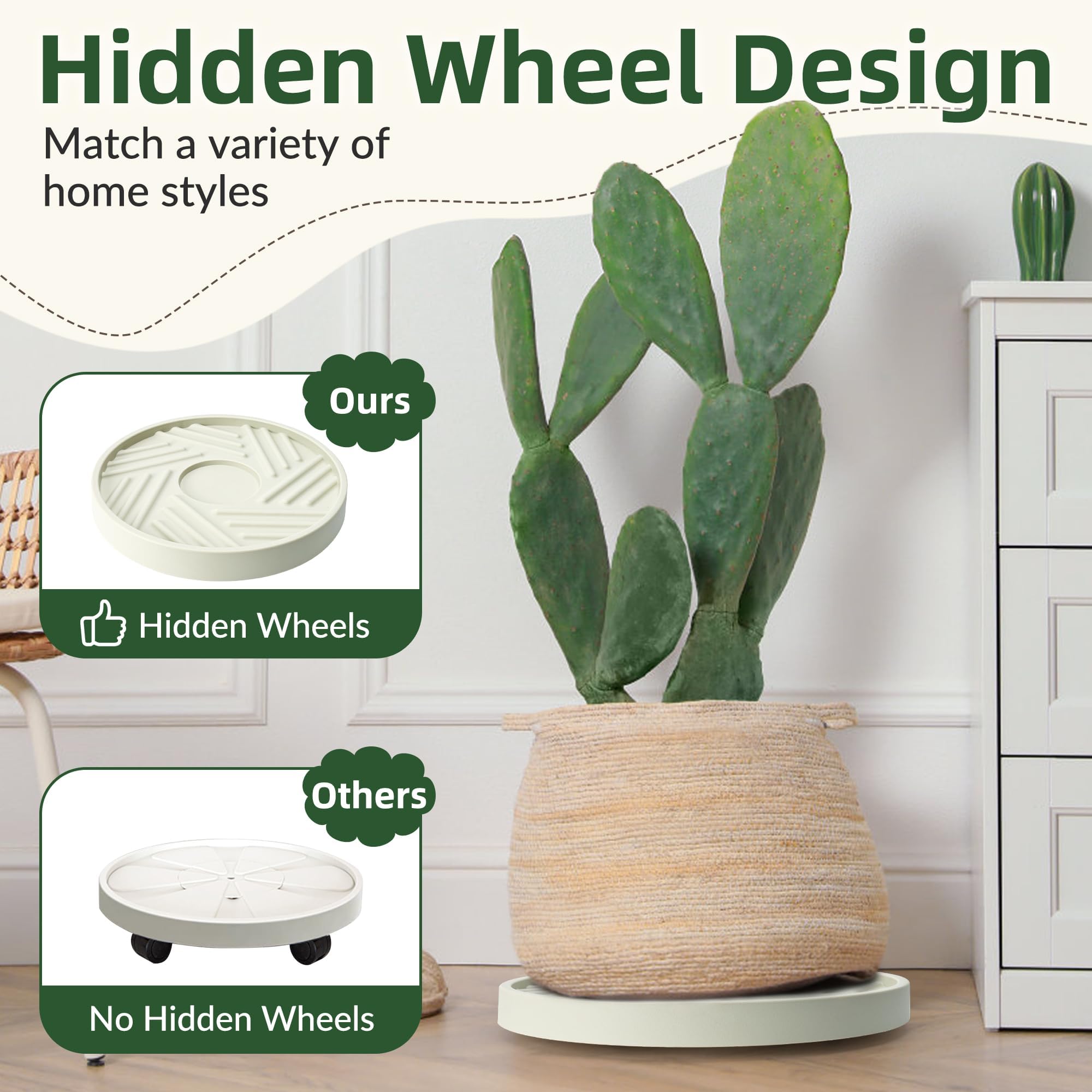REDHUGO caddy next to pot shows correct size fit and stability benefit