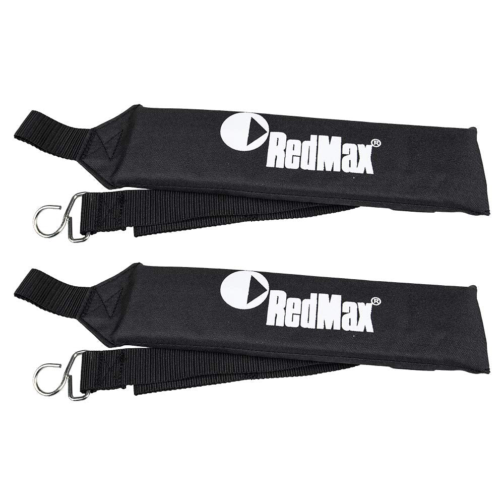 RedMax strap attachment close-up shows durable clip and reinforced stitching